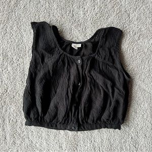 Ovate Viola Top in Faded Black